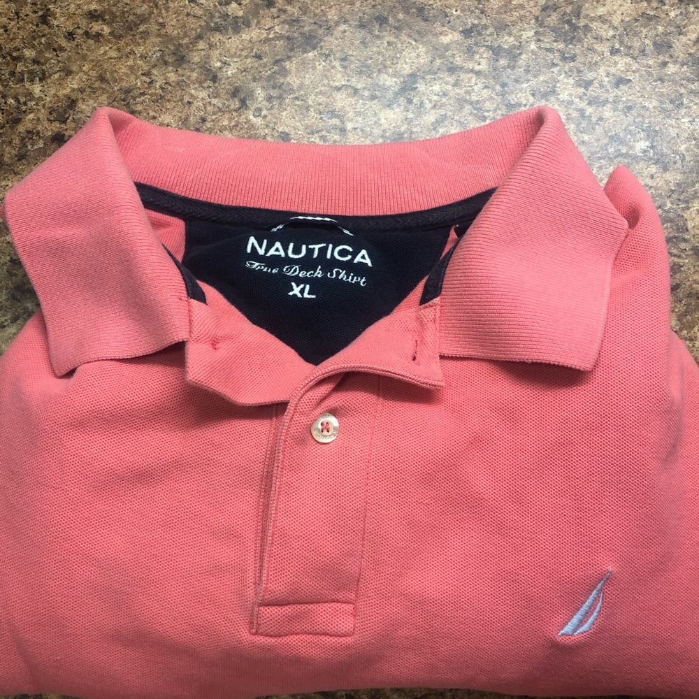 Nautica true deck shirt pink polo xl shirt